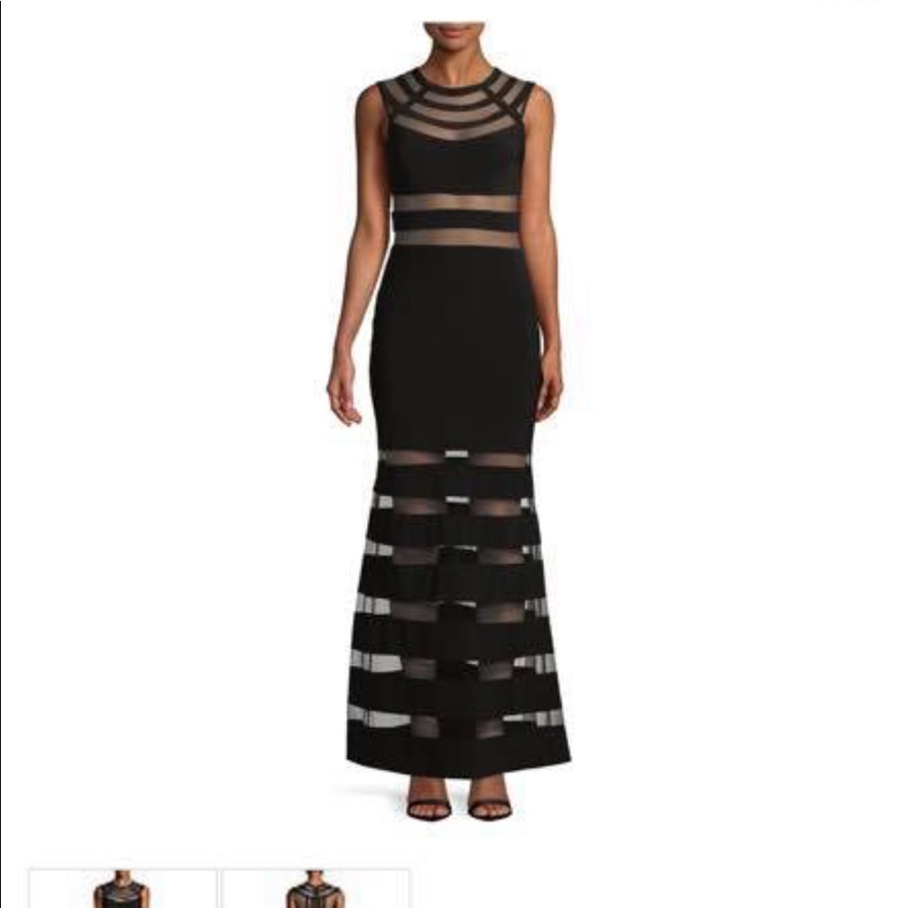 Like New Betsy & Adam Black Gown Size 6